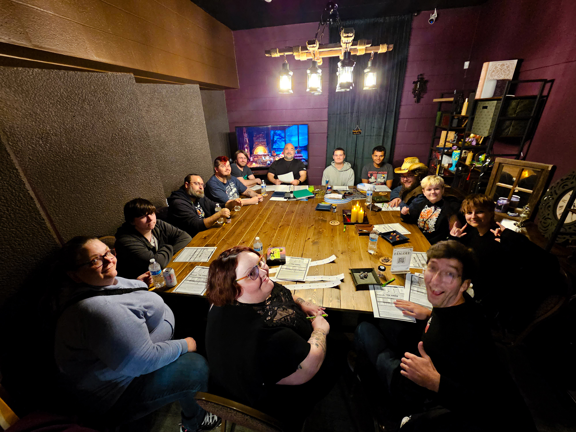 Large group playing the Call of Cthulhu role playing game (RPG)